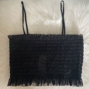 NWOT Black Mesh Crop Cami from Nasty Gal